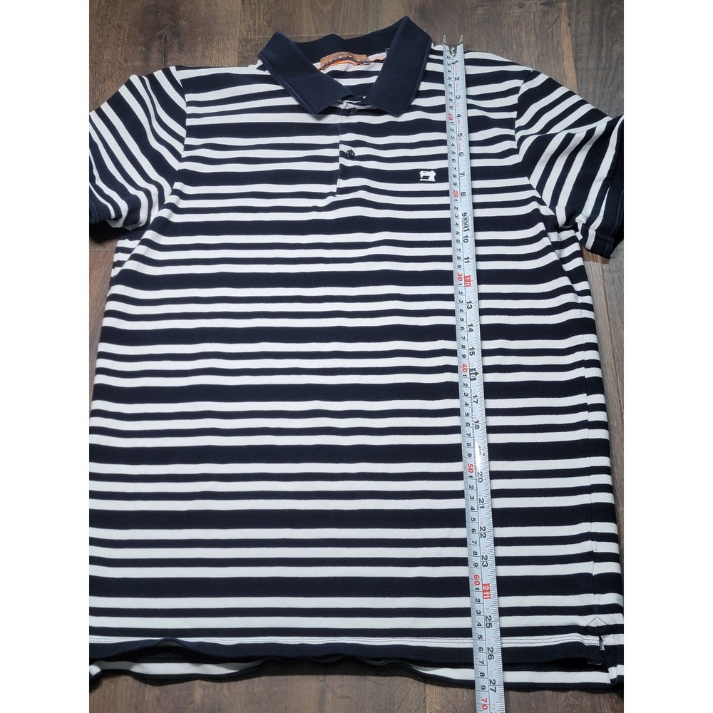 Scotch & Soda Mens Striped Polo Shirt Navy White Cotton Logo 149077-19-SSMM-D55‎